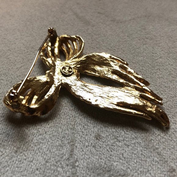 Vintage Angel Braided Rope Texture Gold Brooch - Picture 6 of 10